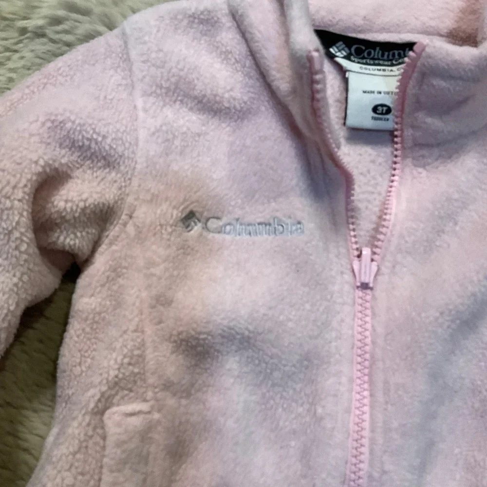 Columbia‎ Interchange Fleece Full Zip Jacket Liner Size 3T Pink Girls